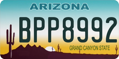 AZ license plate BPP8992