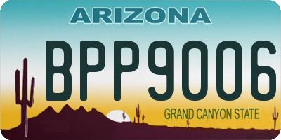 AZ license plate BPP9006
