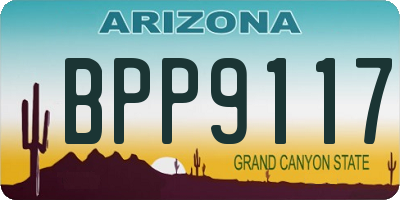 AZ license plate BPP9117