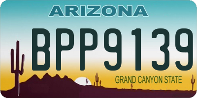 AZ license plate BPP9139