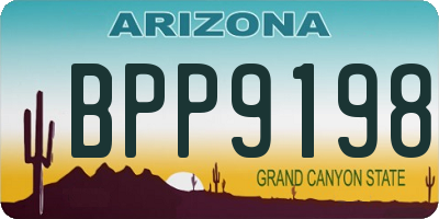 AZ license plate BPP9198