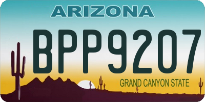 AZ license plate BPP9207