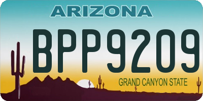 AZ license plate BPP9209