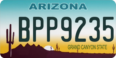 AZ license plate BPP9235