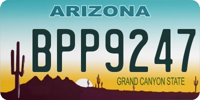 AZ license plate BPP9247