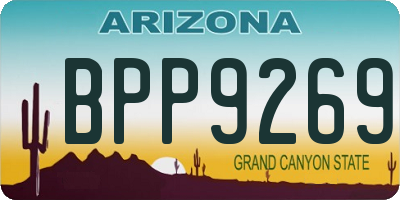 AZ license plate BPP9269