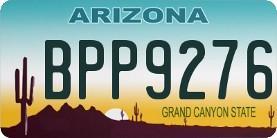 AZ license plate BPP9276