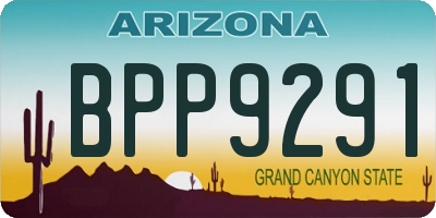 AZ license plate BPP9291