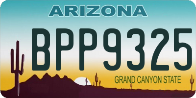 AZ license plate BPP9325