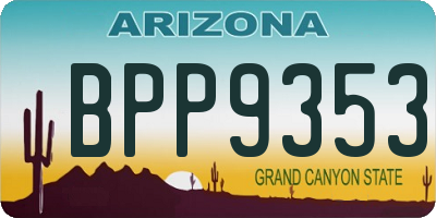 AZ license plate BPP9353