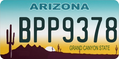 AZ license plate BPP9378