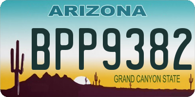 AZ license plate BPP9382