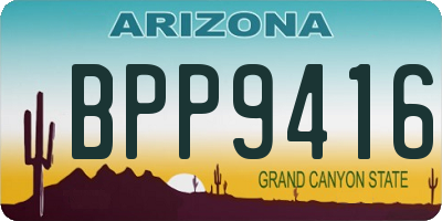 AZ license plate BPP9416