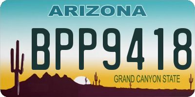 AZ license plate BPP9418