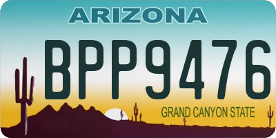 AZ license plate BPP9476