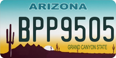 AZ license plate BPP9505