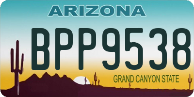 AZ license plate BPP9538