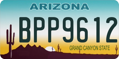 AZ license plate BPP9612