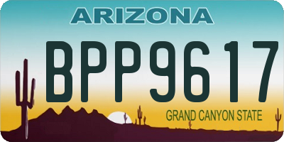 AZ license plate BPP9617