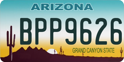 AZ license plate BPP9626