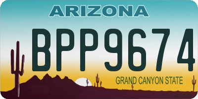 AZ license plate BPP9674