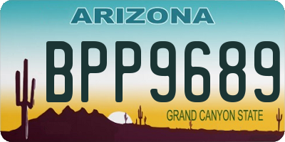 AZ license plate BPP9689