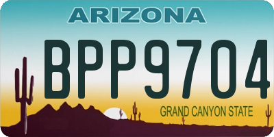 AZ license plate BPP9704