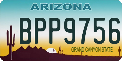 AZ license plate BPP9756