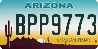AZ license plate BPP9773