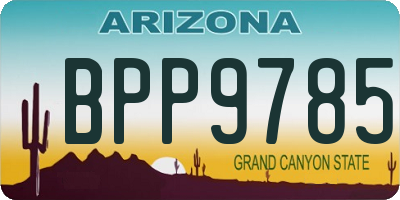 AZ license plate BPP9785