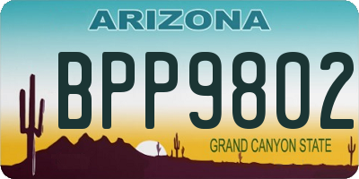 AZ license plate BPP9802