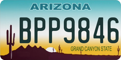 AZ license plate BPP9846