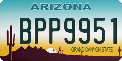 AZ license plate BPP9951