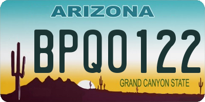 AZ license plate BPQ0122