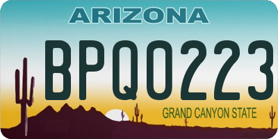 AZ license plate BPQ0223
