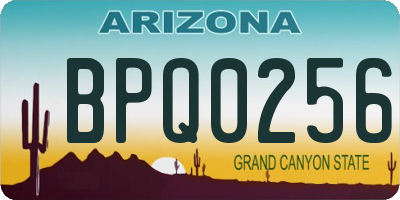 AZ license plate BPQ0256