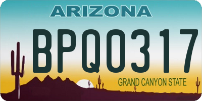 AZ license plate BPQ0317