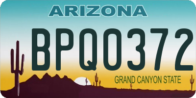 AZ license plate BPQ0372
