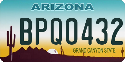 AZ license plate BPQ0432