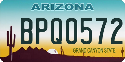 AZ license plate BPQ0572