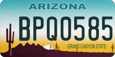AZ license plate BPQ0585