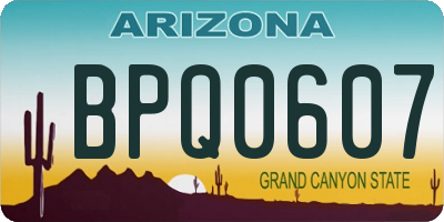 AZ license plate BPQ0607