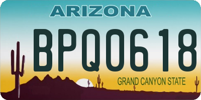 AZ license plate BPQ0618