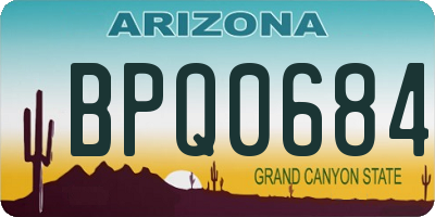 AZ license plate BPQ0684