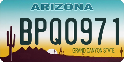 AZ license plate BPQ0971