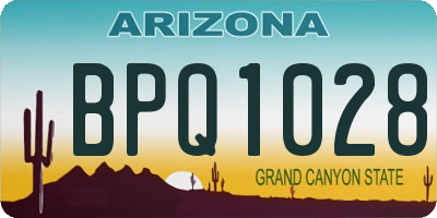 AZ license plate BPQ1028