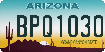 AZ license plate BPQ1030