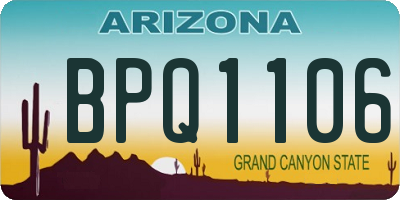 AZ license plate BPQ1106