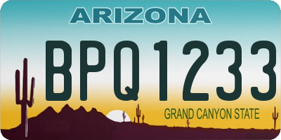 AZ license plate BPQ1233