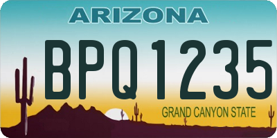 AZ license plate BPQ1235